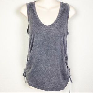 ALL SAINTS Gray Tie Side Tank Top